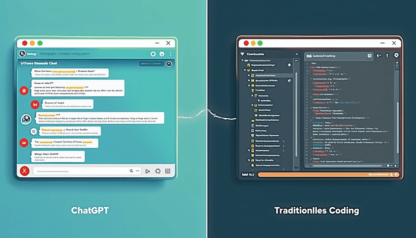 Vergleich: ChatGPT vs. traditionelles
Coding